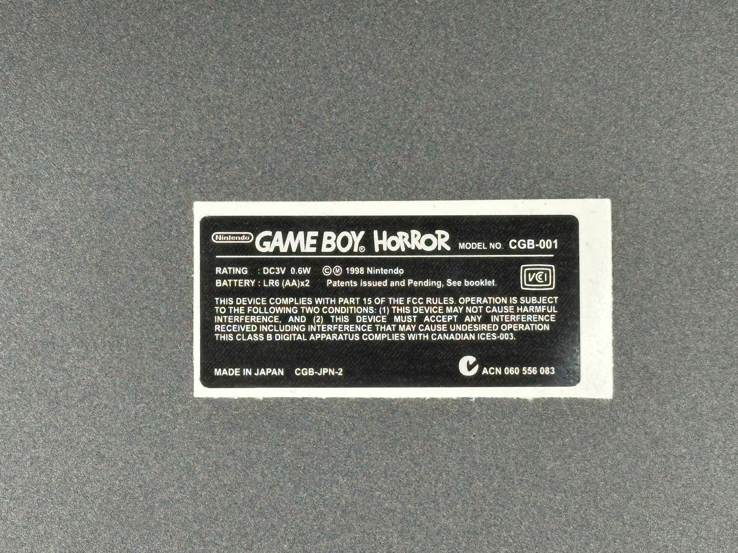 Game Boy Horror Sticker Replacement