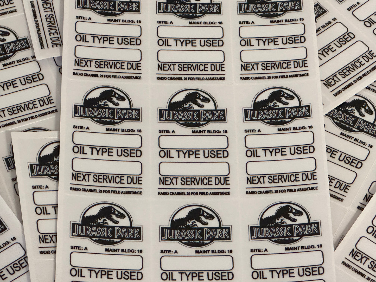 JP Oil Change Clings