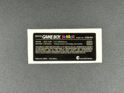 Game Boy Horror Sticker Replacement